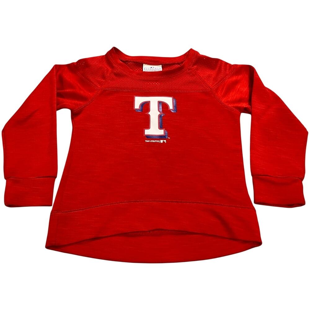 Texas Rangers MLB Baseball Youth S 6/6X Pullover Long Sleeve Sweatshirt Mesh